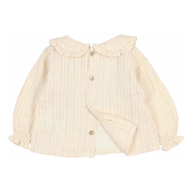 Blouse Lurex Coton Bio | Ivoire