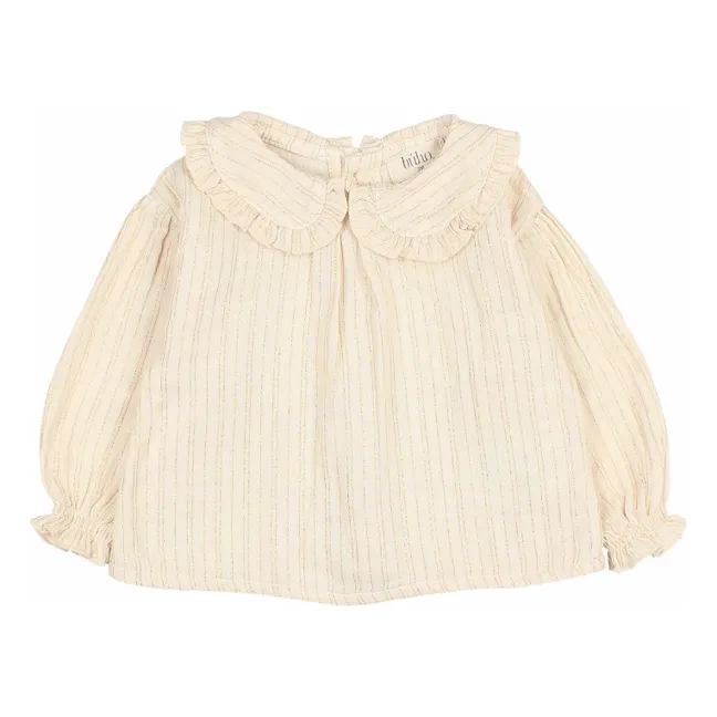 Blouse Lurex Coton Bio | Ivoire
