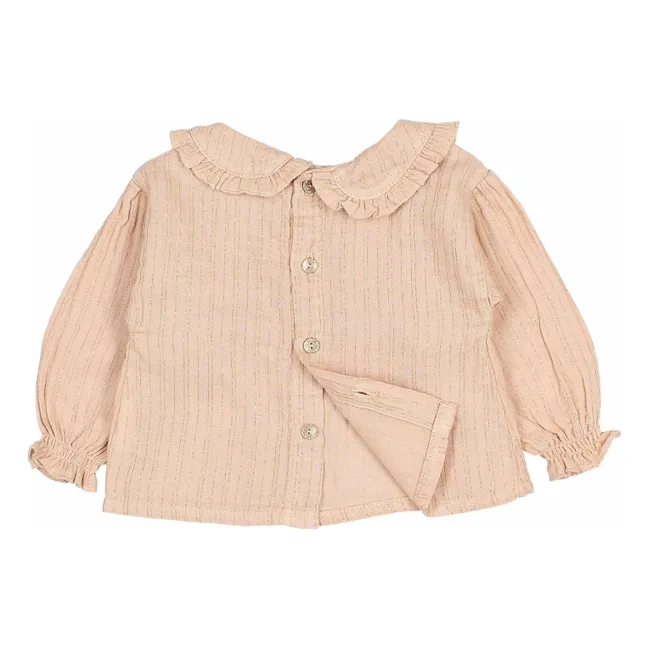 Lurex-Bluse aus Bio-Baumwolle | Rosa