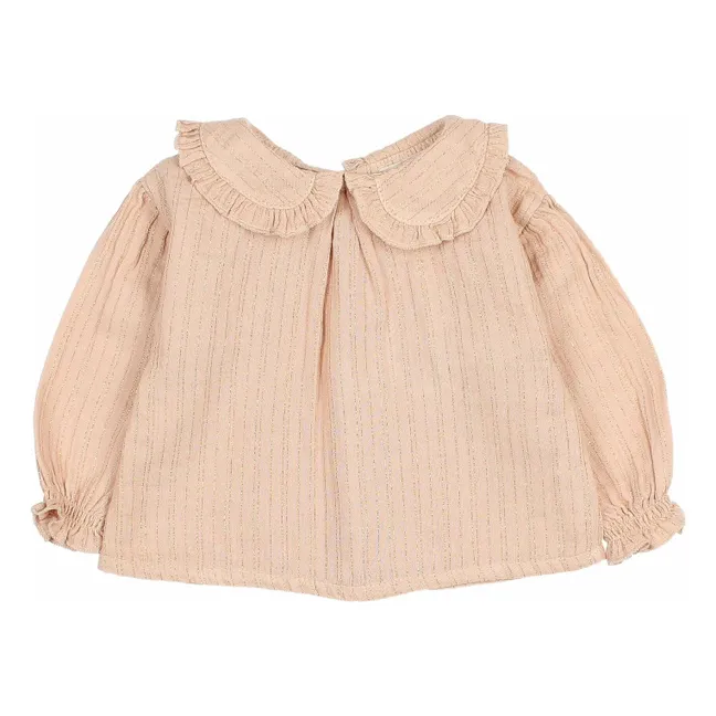 Lurex-Bluse aus Bio-Baumwolle | Rosa