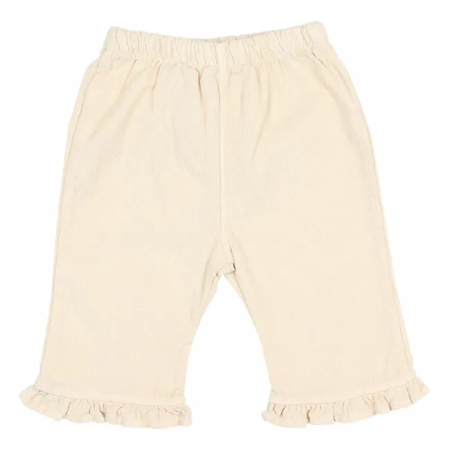 Pantalon Velours Côtelé Coton Bio | Ivoire
