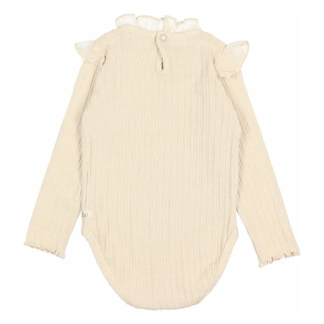 Gerippter Bodysuit | Elfenbeinfarben