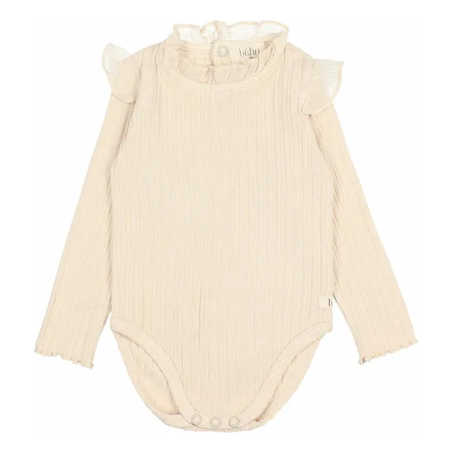 Gerippter Bodysuit | Elfenbeinfarben