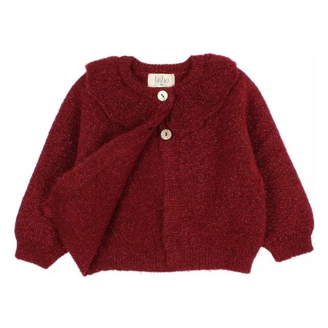 Lurex Cardigan | Burgundy