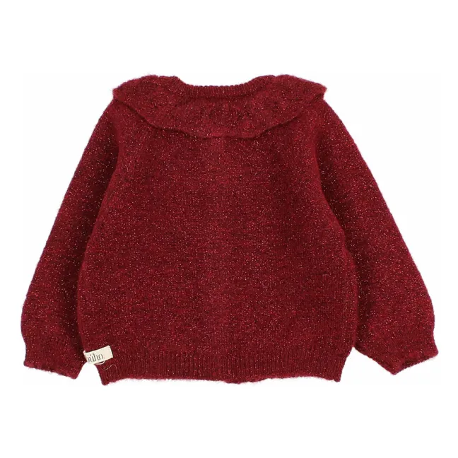 Lurex Cardigan | Burgundy