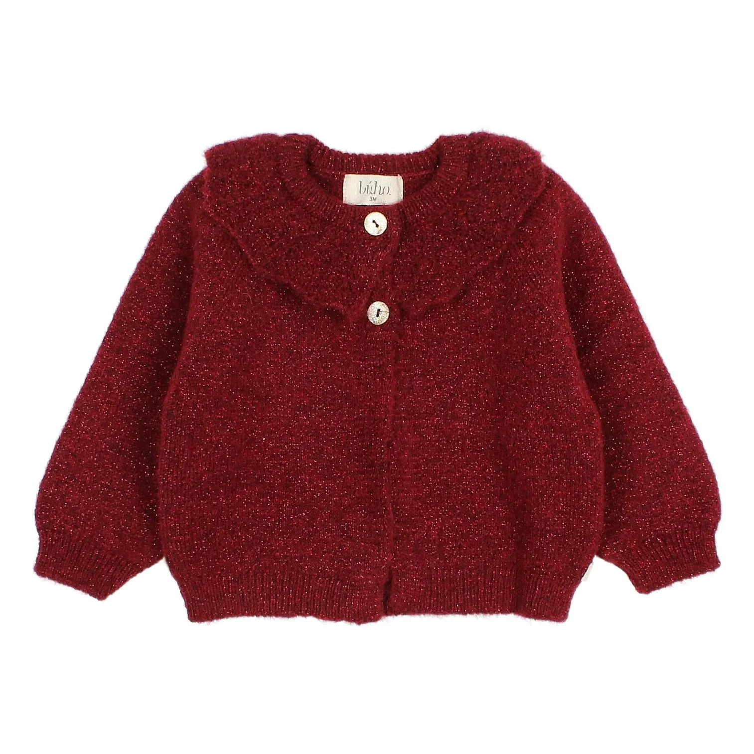 Búho Burgundy Lurex Cardigan