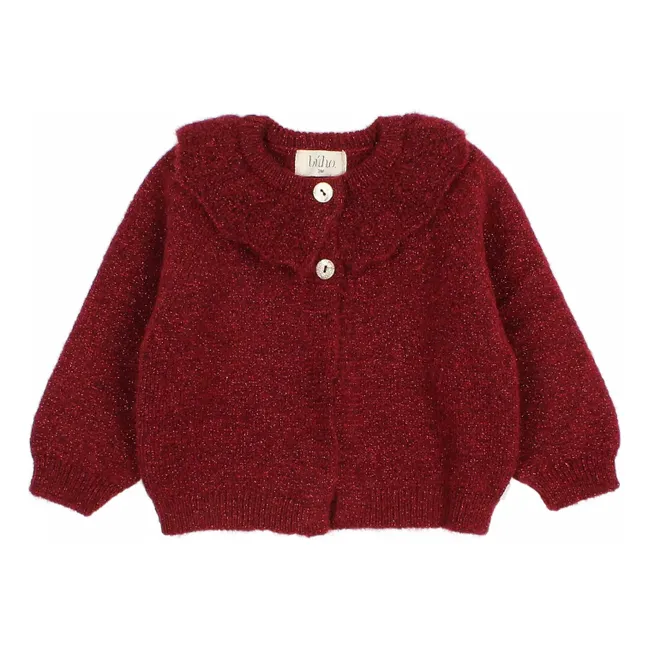 Lurex Cardigan | Burgundy