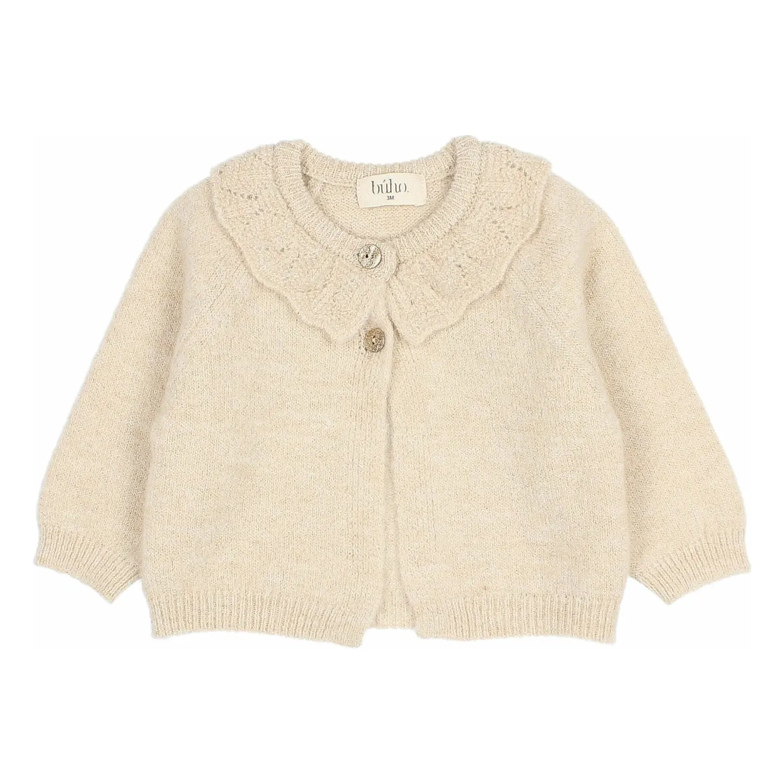 Búho Beige Lurex Cardigan