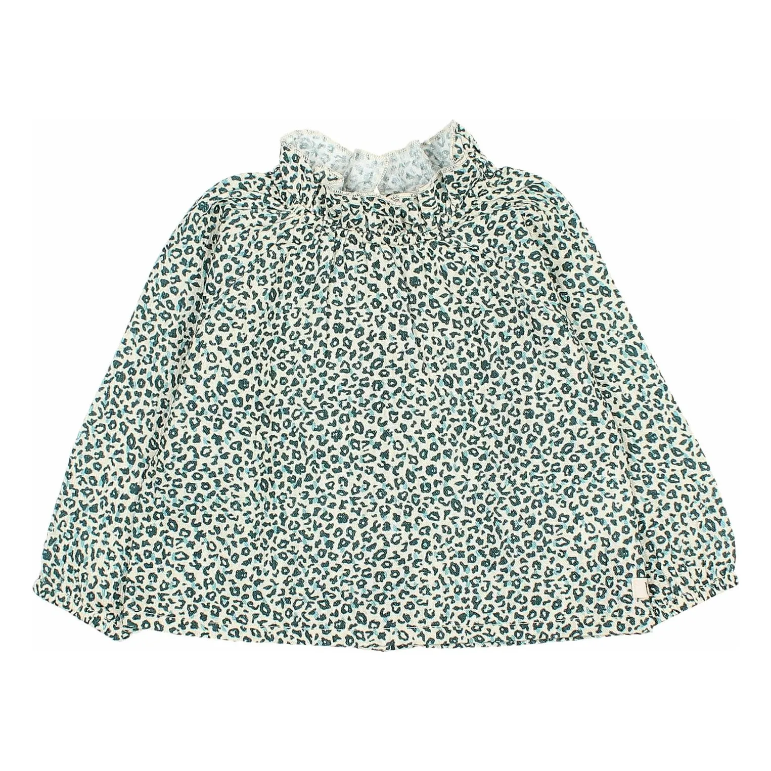 Búho Cedar Green Ruffled Baby Blouse