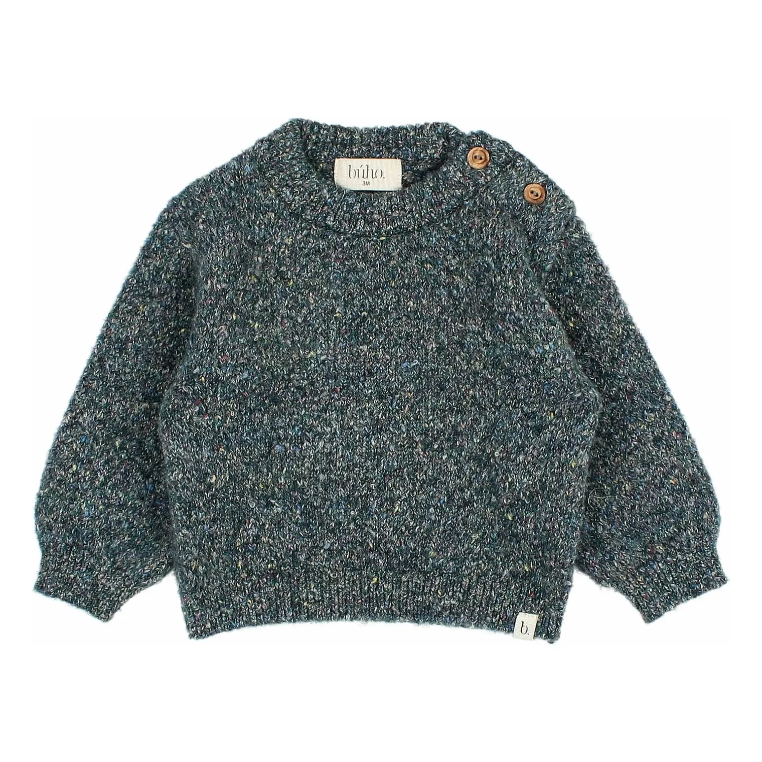 Búho Cedar Green Recycled Fiber Baby Sweater