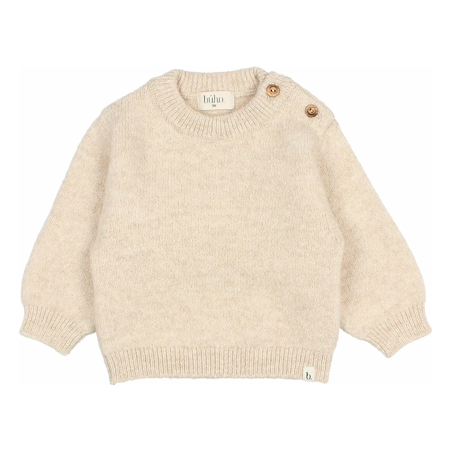 Búho Beige Recycled Fiber Baby Sweater