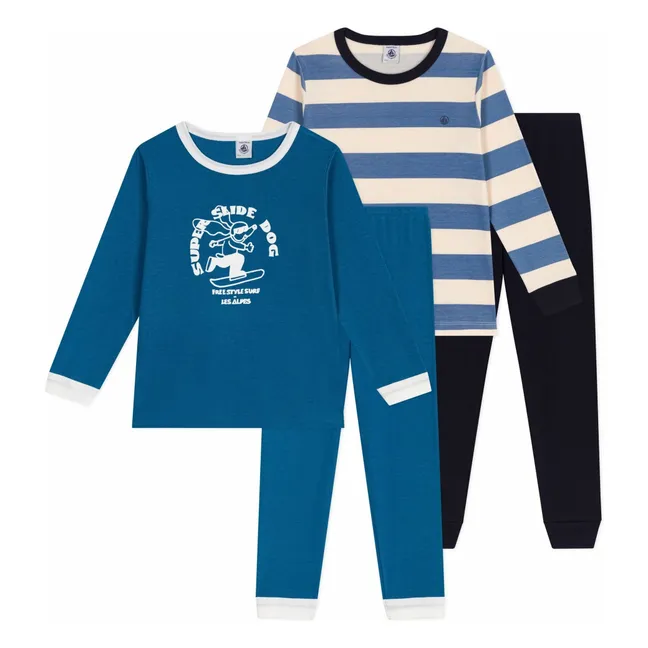 Lot 2 Pyjamas Super Slide Dog | Bleu