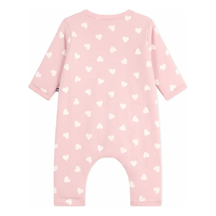 Combinaison Cœurs Coton Ouatiné | Rose pâle- Image produit n°2