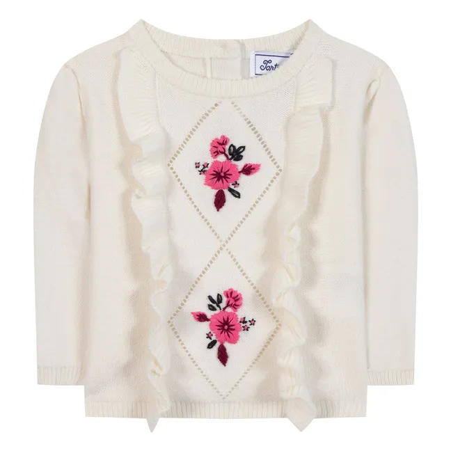 Pull Vollants Laine | Nacre