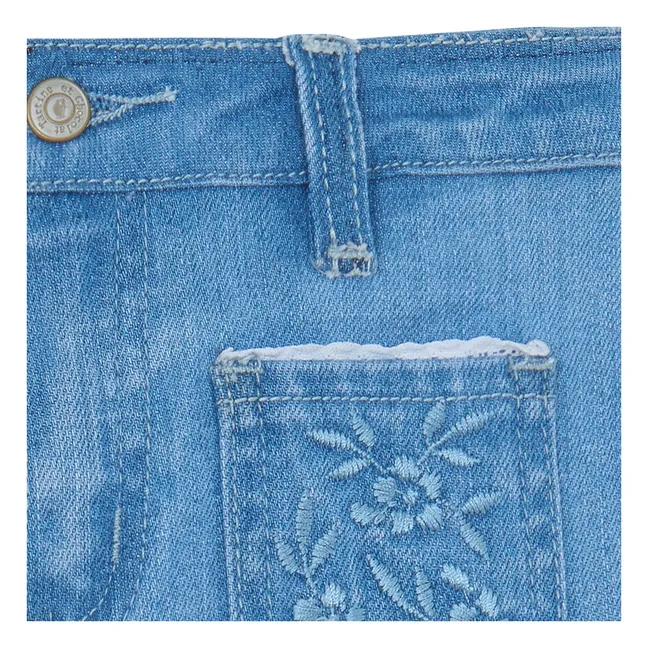 Jean Flare Brodé | Bleu