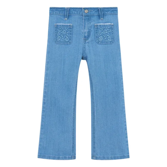 Jean Flare Brodé | Bleu