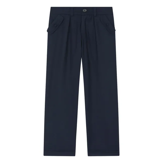 Pantalon Poches Revers | Bleu marine