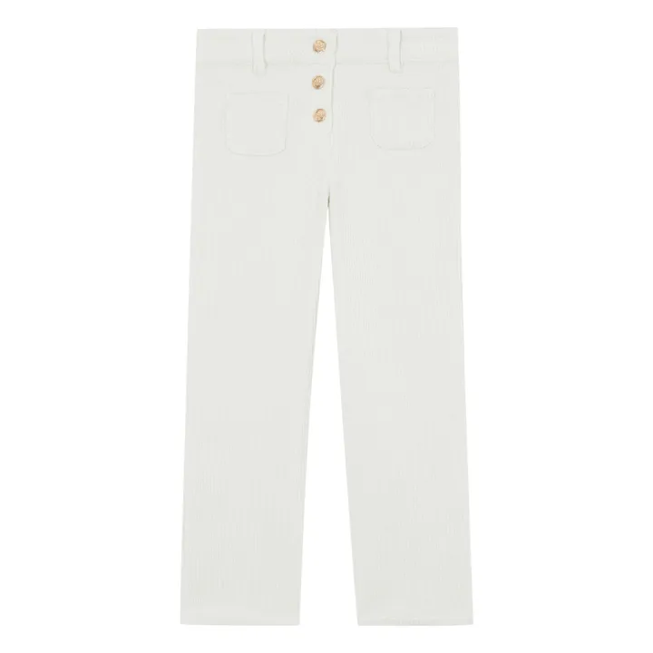 Pantalon Velours Côtelé Poches Devant | Nacre- Image produit n°0