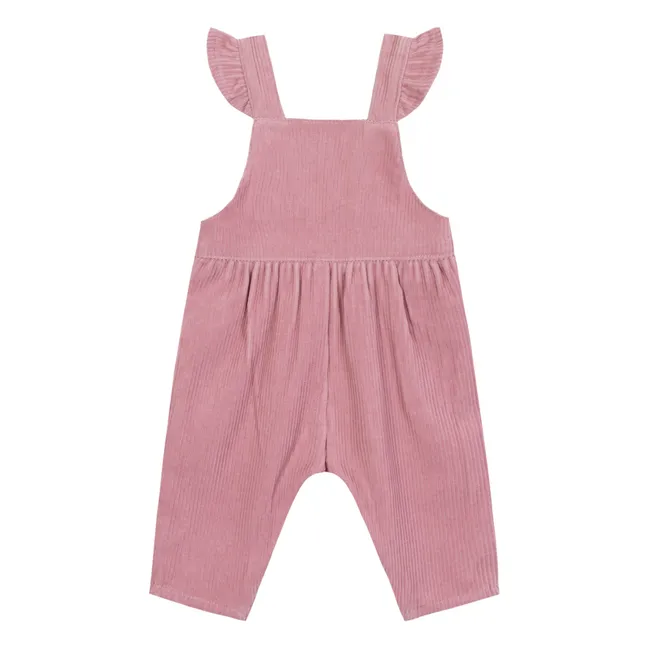 Ruffled Corduroy Dungarees | Pale Pink