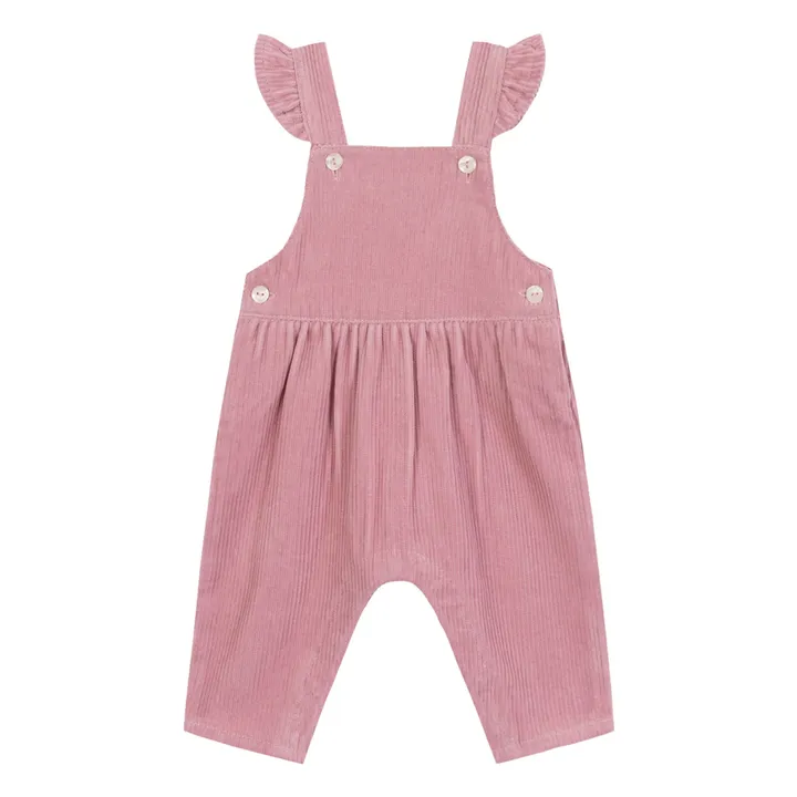 Salopette Velours Côtelé Volants | Rose pâle- Image produit n°0
