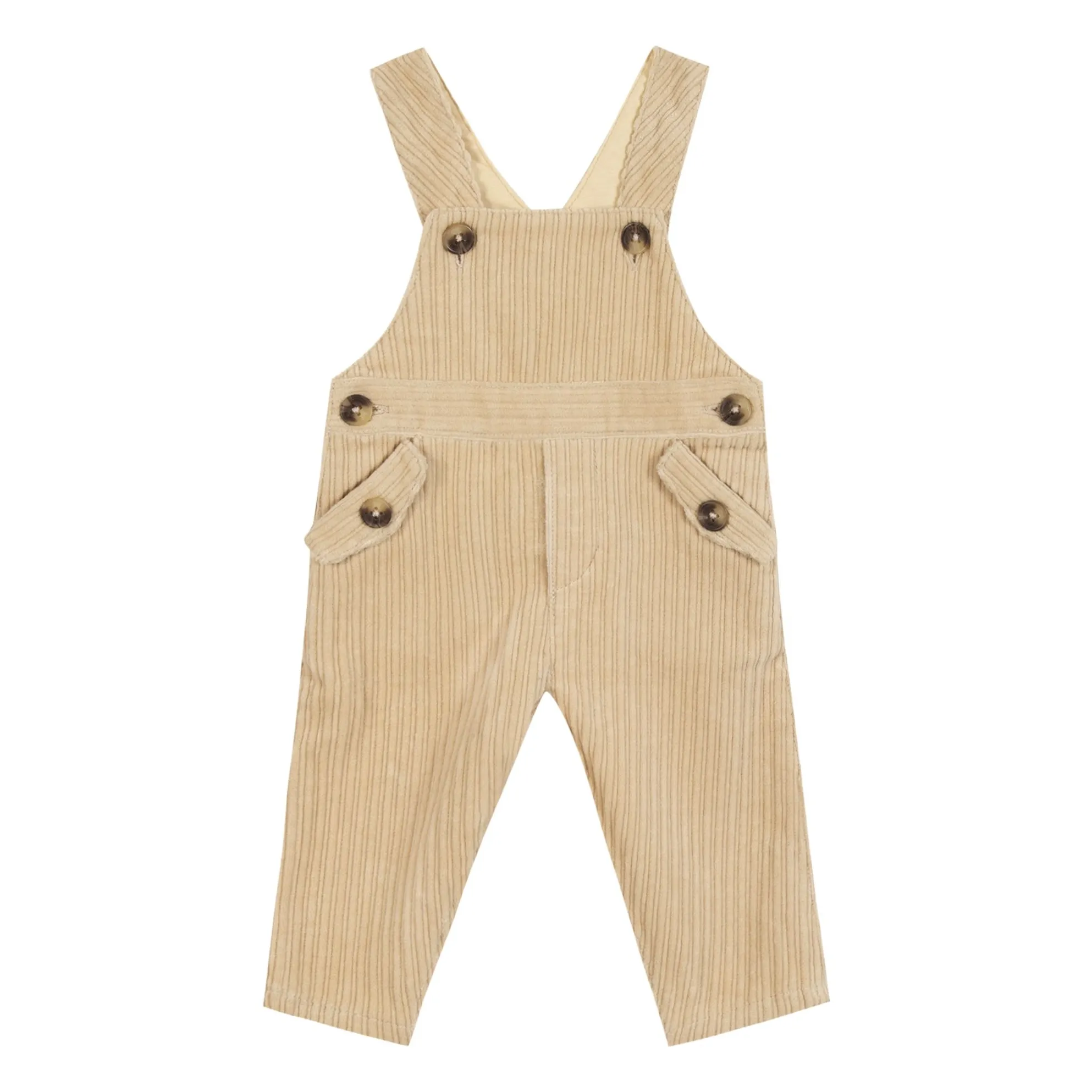 Tartine Et Chocolat Men's Beige Corduroy Overalls