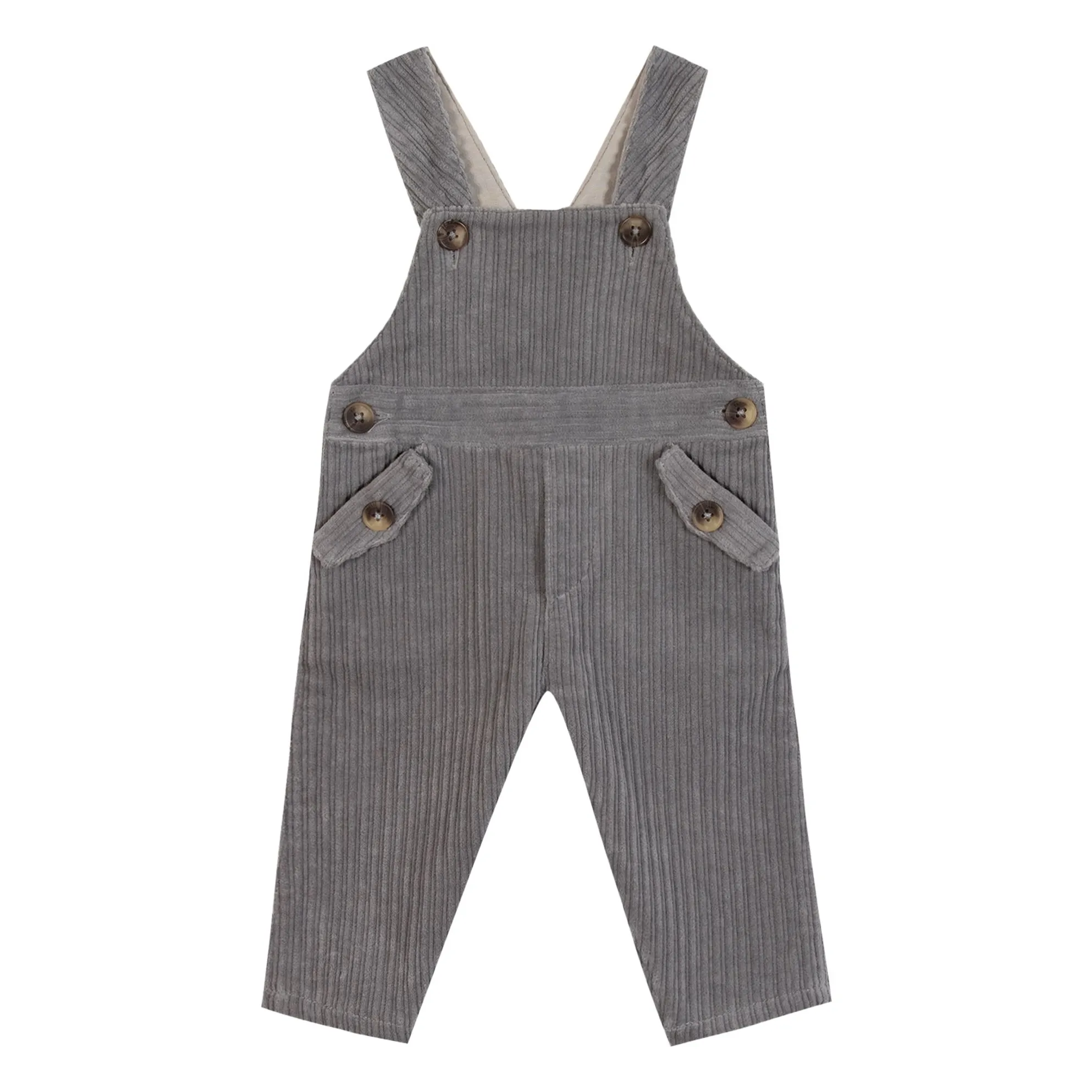 Tartine Et Chocolat Men's Grey Corduroy Overalls