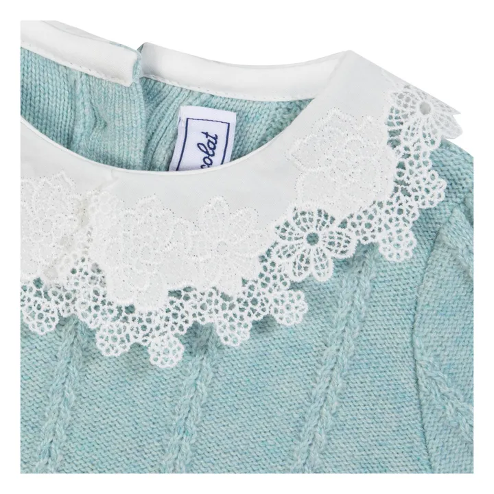 Jersey de lana con cuello Claudine | Verde agua- Imagen del producto n°2