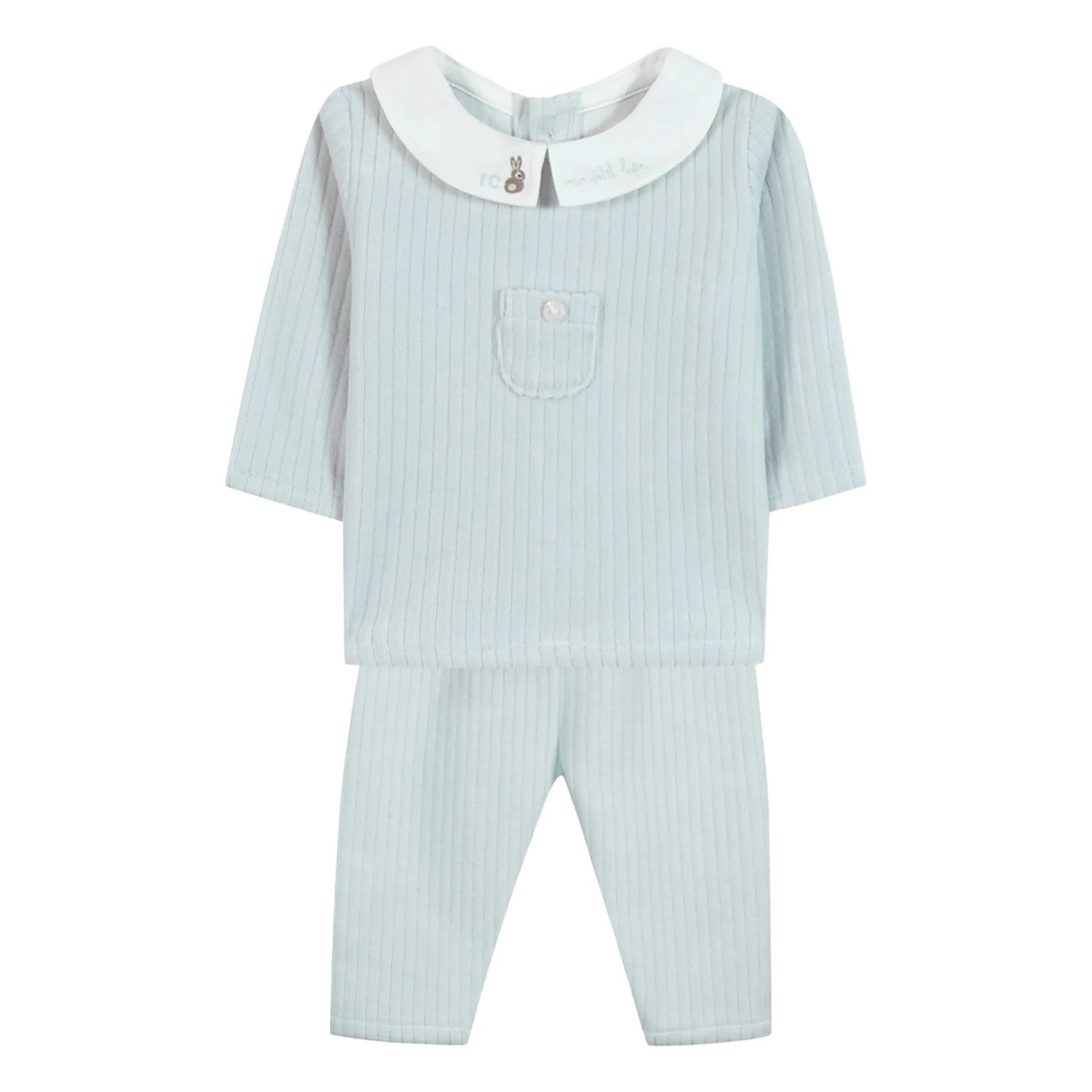 Tartine Et Chocolat Men's Light Blue Embroidered Sweater And Legging Set