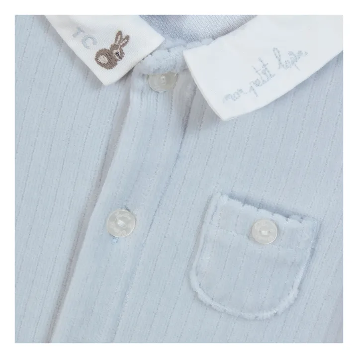Embroidered Rabbit Jumpsuit | Light blue- Product image n°2