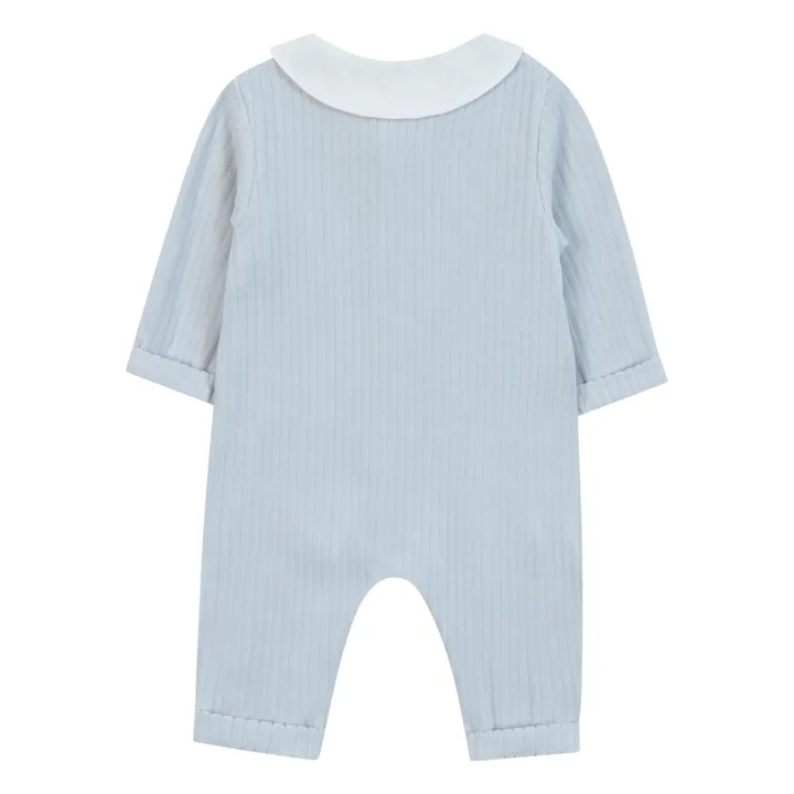 Embroidered Rabbit Jumpsuit | Light blue- Product image n°1