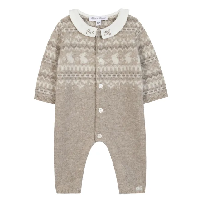 Combinaison Jacquard Cachemire | Grège