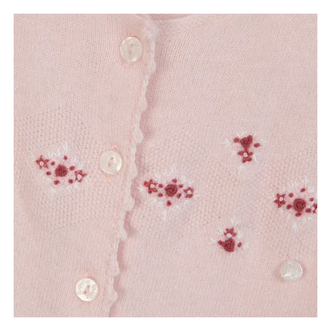 Combinaison Brodée Laine | Rose pâle