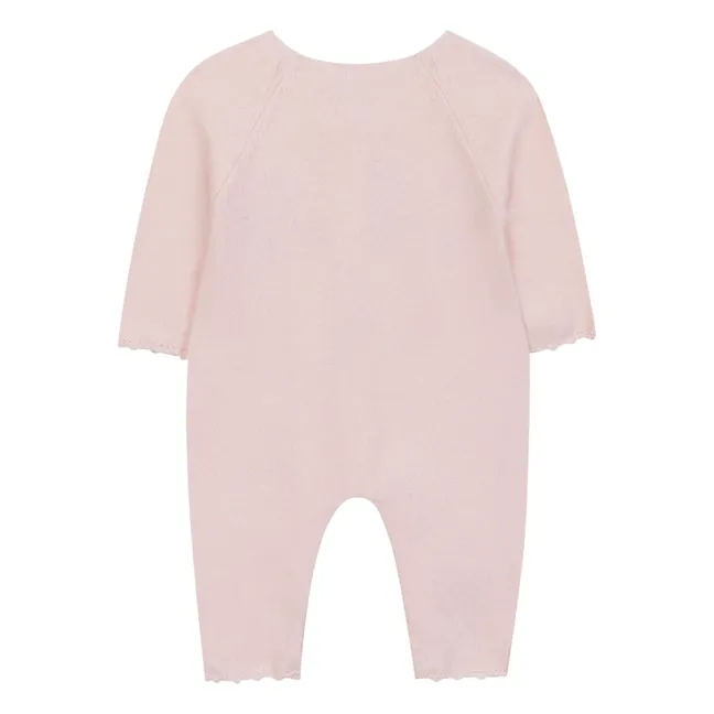 Combinaison Brodée Laine | Rose pâle