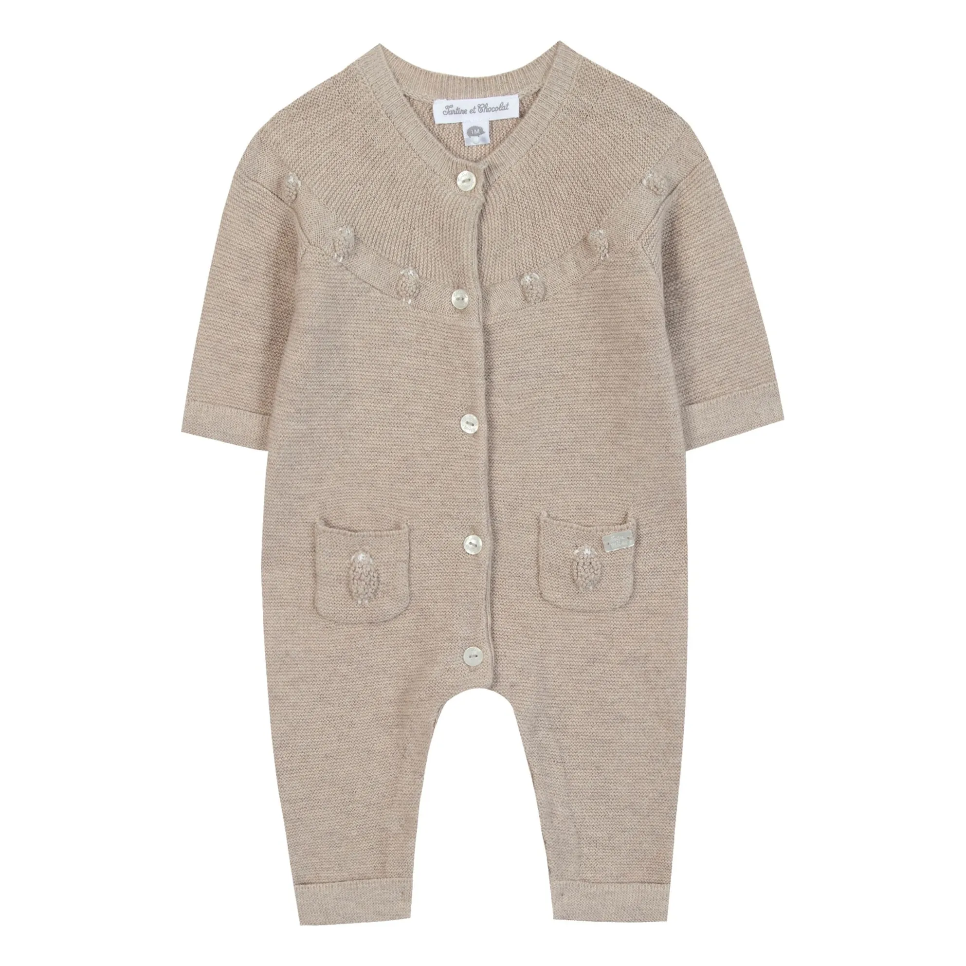 Tartine Et Chocolat Beige Sheep Wool Jumpsuit