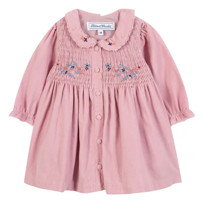 Robe Velours Côtelé | Rose pâle