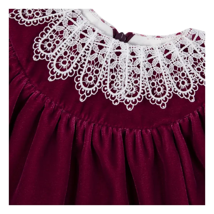 Vestido con cuello de encaje | Ciruela- Imagen del producto n°2