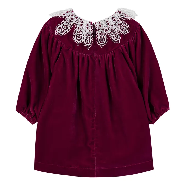 Vestido con cuello de encaje | Ciruela- Imagen del producto n°1