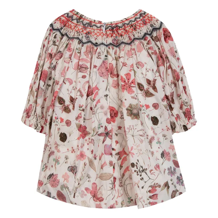 Robe Fleurie Smockée | Nacre- Image produit n°1