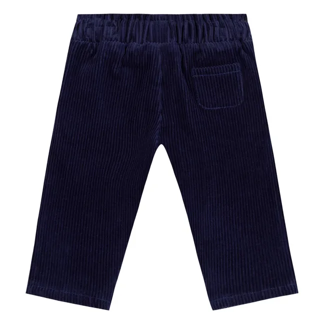 Pantalones de pana con nudo | Azul Noche