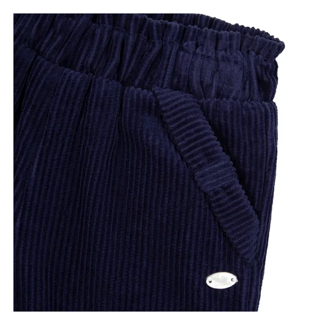 Pantalones de pana con nudo | Azul Noche