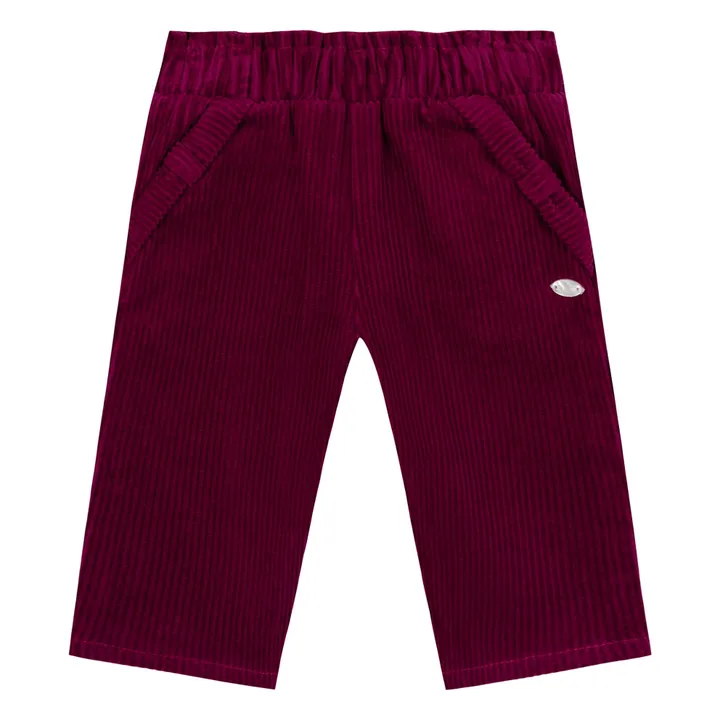 Pantalones de pana con nudo | Ciruela- Imagen del producto n°0