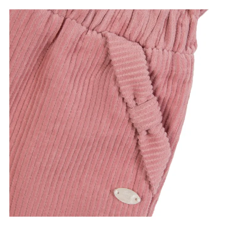 Pantalon Velours Côtelé Nœud | Rose pâle- Image produit n°2