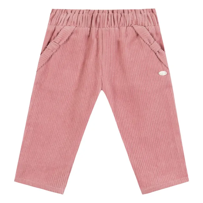 Pantalones de pana con nudo | Rosa Pálido