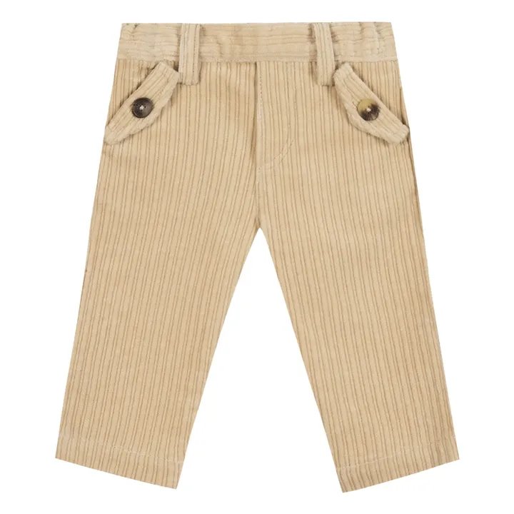 Pantalones de pana para bebé | Beige- Imagen del producto n°0