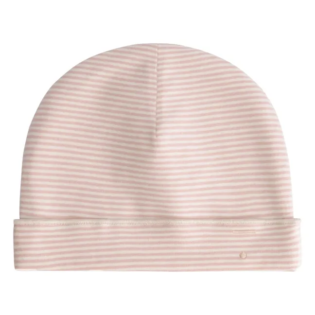 Bonnet Rayures Coton Bio | Rose