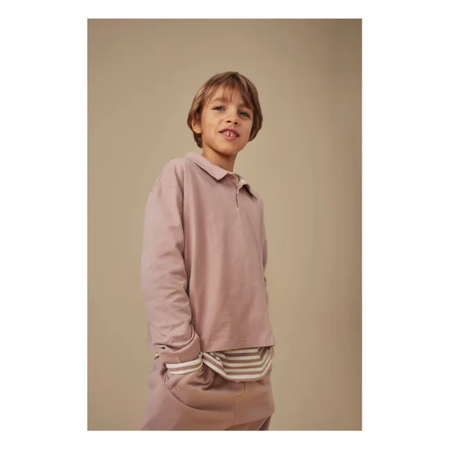 Organic cotton polo shirt | Mauve