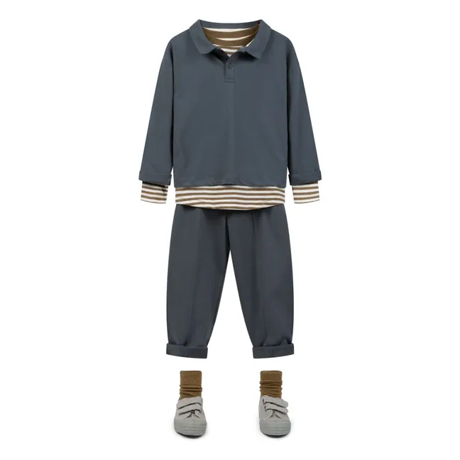 Stripes Organic Cotton T-shirt | Khaki brown
