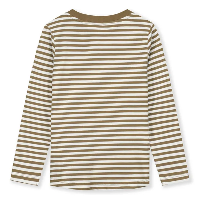 Stripes Organic Cotton T-shirt | Khaki brown