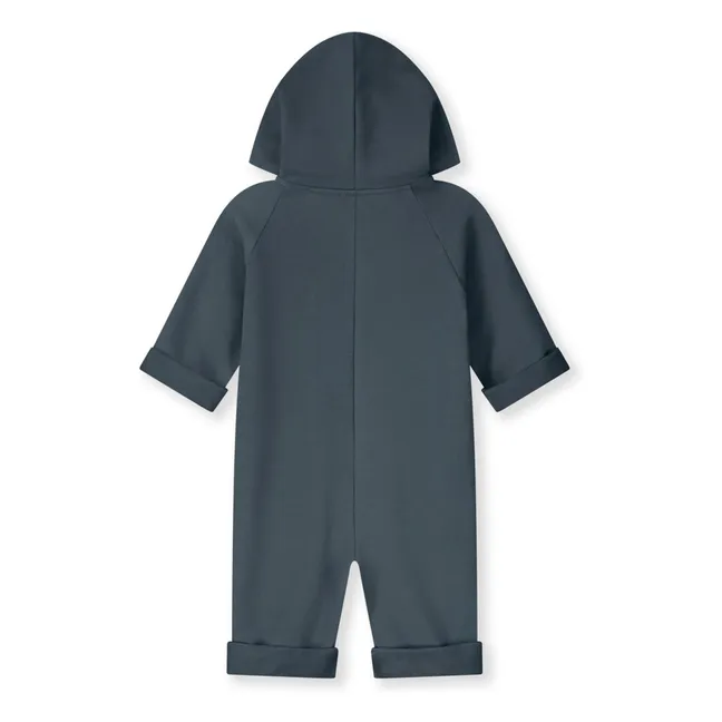 Combinaison à Capuche Coton Bio | Bleu gris