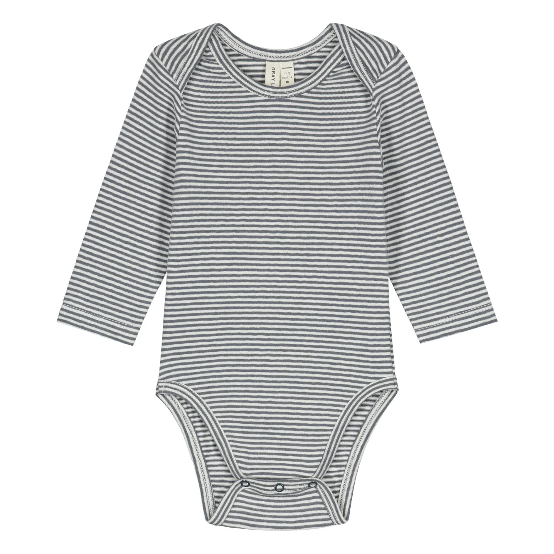 Gray Label Grey Blue Striped Bodysuit Organic Cotton
